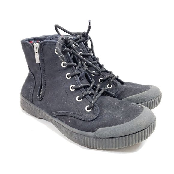 Bobs Women's Size 7.5 Black Bootie Sneakers Canvas - Picture 2 of 10